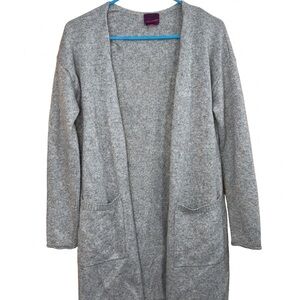 Gray Cashmere Cardigan Sweater
